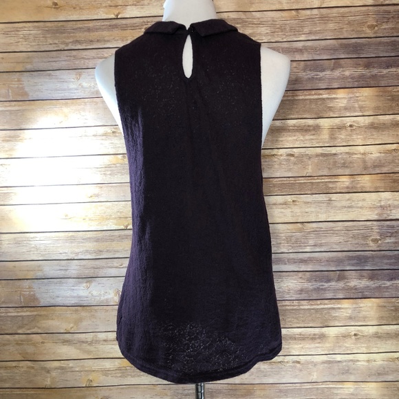 Topshop Purple Lace Peter Pan Collar Tank Top - Picture 2 of 8